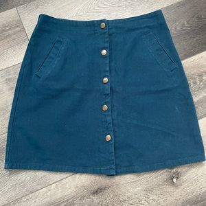 Indigo denim mini skirt